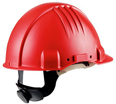 Casque de sécurité 3M G3501 haute température, non ventilé, harnais crémaillère, basane cuir, rouge