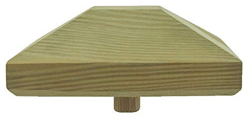 1 x PFOSTENKAPPE PYRAMIDE ABGEFLACHT HOLZ IMPRÄGNIERT 130 x 130 MM