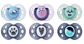 Tommee Tippee Anytime lugnande sugare, symmetrisk tallanpassad form, BPA-fri silikon, 18–36 m, 2 stycken, flerfärgad