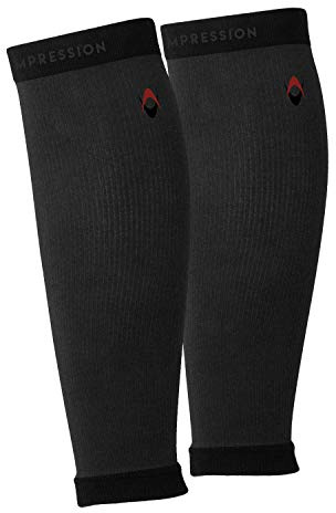 NV Compression Merino Wool Compression Calf Sleeves (Black/Grey, Small/Medium (12-16 / 30-41cm))
