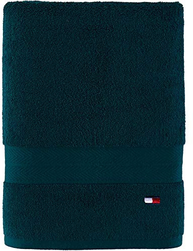 Tommy Hilfiger Einfarbiges Badetuch, 76,2 x 137,2 cm, 100% Baumwolle, 574 g/m² (dunkelgrün)