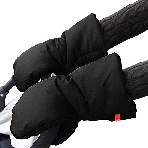 Stroller Hand Muff,Waterproof Baby Stroller Gloves,Baby Pushchair Hand Gloves,for Anti-Freeze Extra Thick Warm Winter Baby Stroller Glove for Stroller(Black)