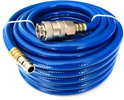 FAST WORLD SHOPPING ® Tubo Aria Compressa Prolunga In Pvc 12 Metri 300 Psi Con Attacchi Rapidi Per Compressore Utensili Pneumatici