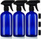 BELLE VOUS Bote Spray Pulverizador Vidrio Azul Vacío y Rellenable (Pack de 3) Pulverizador Agua 500 ml - Gatillo Duradero - 2 Ajustes de Chorro - Producto de Limpieza, Aromaterapia, Aceite Esencial
