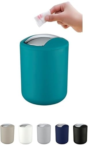 WK Brasilia Table Top Kitchen Waste / Cosmetics Small Bin (Cerulean Blue)