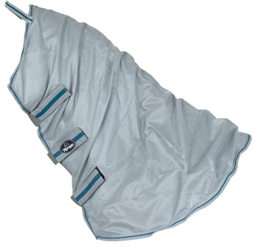 Marengos - Halsteil für Fliegendecke Protect | Halsteil für Pferdedecke aus feinmaschigem Gewebe | Schutz vor Insekten | mit 3 starken Klettverschlüssen | Pferde Zubehör in Silbergau | Vollblut