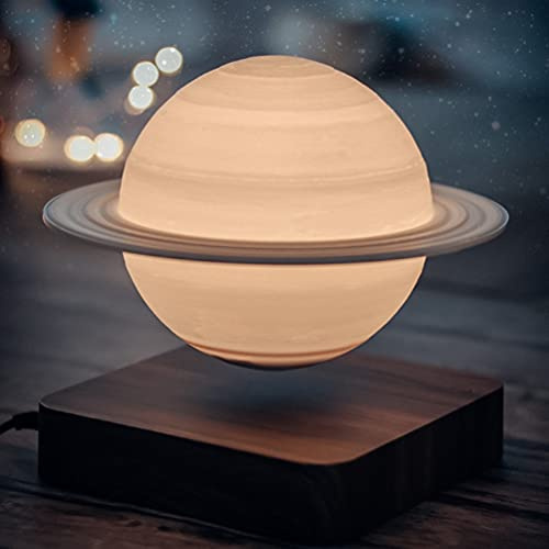Kiko-ershaa Lampe Saturne à Lévitation Magnétique Veilleuse LED diodes lettres 3D lampe rotative de bureau et flick pour salon ou chambre décoration