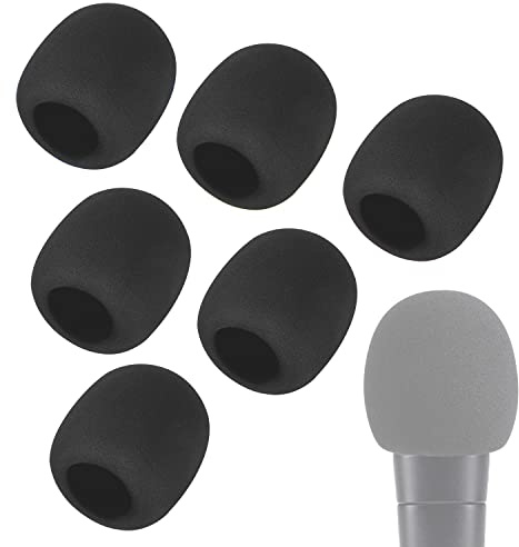 SM58 Pop Filter - Mic Windscreen Foam Cover Customized for Shure SM58 Ball Type Microphone Reduce Wind Noises by WIBOND (6 PCS) | Fits Most Handheld Microphones, Reduces Wind Noise, Washable Mic Covers for KTV, Singing, Stage Performance and Podcasting