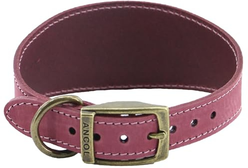 Ancol Timberwolf Lederhalsband Whippet Leder Halsband Raspberry 30-34cm
