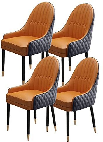 MZLaly Holzbeine Küchenstuhl 4er Set Küche Esszimmer stühle Moderne Akzentsessel Mikrofaser Leder Weich Gepolsterter Sitz (Color : C)