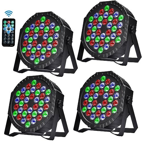 LED Par Strahler 36 LED Bühnenlicht Discolicht Partylicht DJ Licht RGB mit Fernbedienung Bühnenbeleuchtung 7 Beleuchtung Modi für KTV DJ Bar Party Hochzeit Halloween Weihnachten (4)