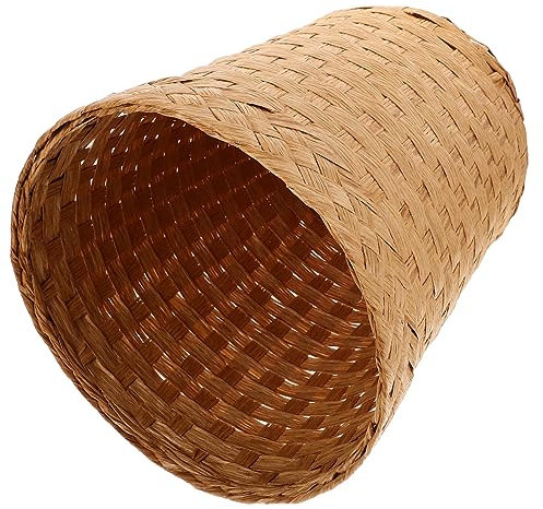 Alipis Panier De Corbeille à Papier En Osier Pour Salle De Bain Conteneur à Déchets Panier à Linge Paniers Tressés Fourniture De Cuisine Paniers De Rangement Tissés Bambou Bureau Poubelle