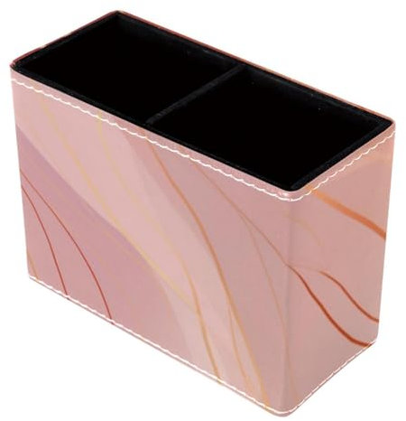 Make-up-Pinselhalter, Stifthalter für den Schreibtisch, abstrakter Marmordruck, Roségold, Schreibtisch-Organizer