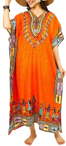 Tengru Lifestyle Kimono maxi de mujer con caftán africano, talla grande, para cualquier ocasión