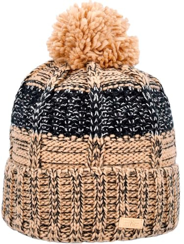 CMP dam Beret Berretto Lavorato A Maglia Con Pom Pom Da Donna