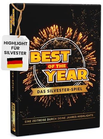 BEST OF THE YEAR DAS SILVESTER-SPIEL - Silvester Spiel - Jahres-Highlights Wieder erleben - Geschenkidee, Wichtelgeschenk, Spiele für Erwachsene & Kinder, 1-10 Spieler ab 6 Jahre