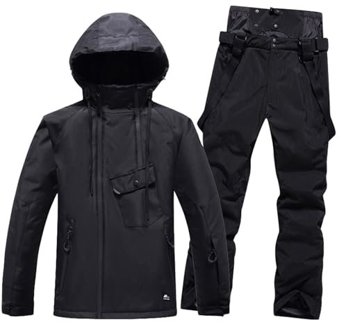 Skijacke Herren Skianzug 2 Teilig Set Wasserdicht Thermo Overall Winter Snowboard Thermoanzug Warm Ski Anzug Snowboardjacke Skibekleidung Schneeanzug Langlaufski
