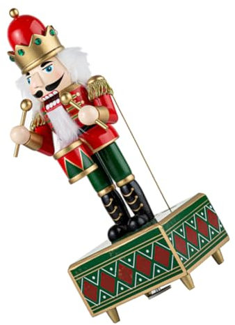 Ciieeo Caja De Música Cascanueces Ornamento Decoraciones Figuras De Cascanueces Suministros De Navidad Decoración para Navidad Adornos De Haya Rojo