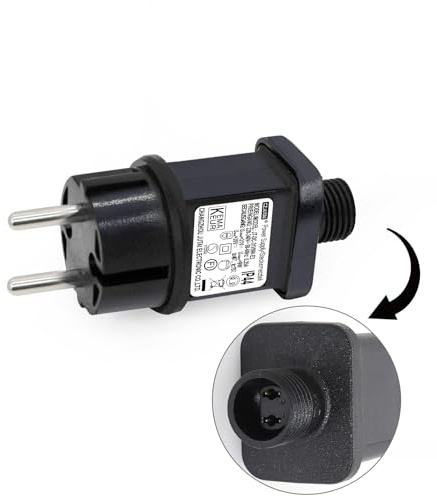 31 V 9 W Trasformatore LED CZJUTAI IP44 Alimentazione per illuminazione natalizia con spina – Spina UE (attacco a vite – costantemente acceso – CC31V9W)