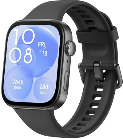 HUAWEI WATCH FIT 3 Smartwatch for men women, iOS & Android, Up to 10 Days Battery Life, Bluetooth Calls, GPS Smartwatch, Aluminum Case, AMOLED Display, Health&Fitness Tracker, Black Strap (Renewed)
