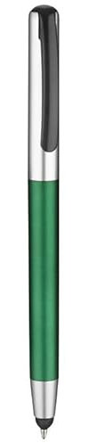 KARI 100 Penne Personalizzate con Scritta e Logo - Penna in Plastica Metallizzata con Incisione Laser, Idea Personalizzabile Ufficio, Inaugurazioni, Fiere, Gadget Promozionali (100 Penne Verde)