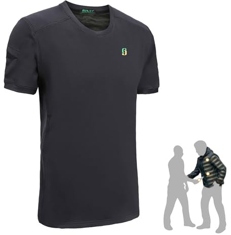 Pounjsd Sicherheitskleidung Schnittfeste Schutzweste, stichfestes Kurzarm-T-Shirt zum Schutz, Polizeiweste für Körper zu Schützen, Arbeitsschutzweste,tragbar super Bequeme stichfeste Westen(L)