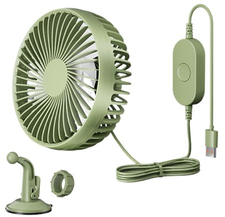 Generico Ventilatore USB per Auto - Ventola Elettrica 3 Velocità,Ventola Regolabile, Circolazione Aria Silenziosa e Potente per Veicoli Camion Casa e Giornate Calde