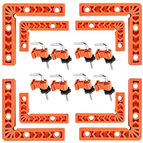 Set di 8 morsetti angolari a 90 gradi per progetti di lavorazione del legno con design a sgancio rapido, strumento per il posizionamento ad angolo retto