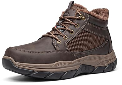 NORTIV 8 Botas de nieve impermeables para hombre, ligeras, para senderismo, informales, chukka, Marrón oscuro, 40 EU