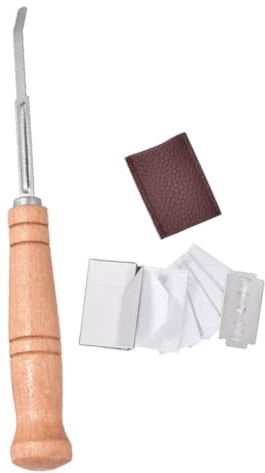 Alipis Cortador de Pan Mango de Madera para Marcar y Cortar Masa de Pan y Hoja de Acero Inoxidable Adecuado para Hornear en Casa