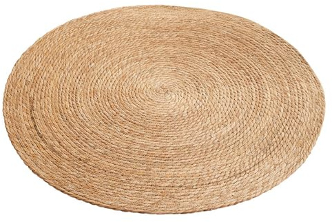 MHADBKH Natural Handwoven Straw Pad Braided Area Rug Round Rug For Yoga Fitness Outdoor Rest Relaxation Kitchen Decors Natural