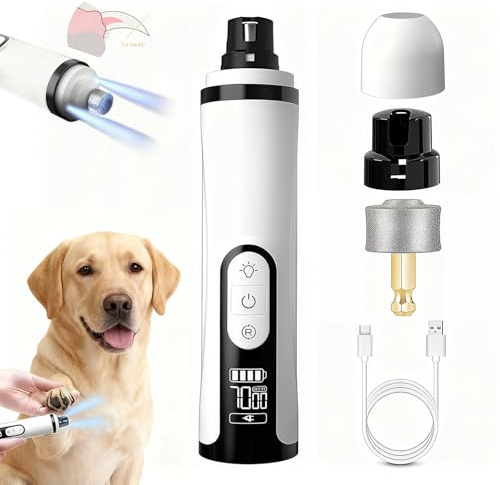 Silent Groom Pro Lima de Uñas 2026 Mejorada con 2 Luces LED y 3 Velocidades Batería 2000mah Profesional Silenciosa Sin Dolor Cuidado y Alisado de Patas para Perros y Gatos Pequeños, Medianos y Grandes
