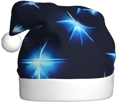 WZYCWB Weihnachtsmützen mit blauem Sternmotiv – perfekt für Heiligabend, Silvester und Feiertagsfeiern
