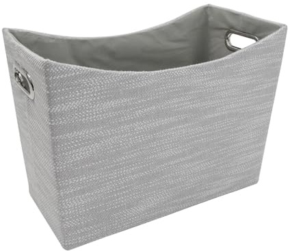JVL Serena Magazine Storage Holder, Home Organisation, Light Grey