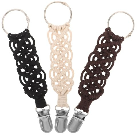 Gatuida 3 Clips Portátiles para Sombrero de Viaje Trenzados de Algodón Sistema de Bloqueo, Clips para Sujetar Sombreros y Bolsos en Color, Accesorios Esenciales para Vacaciones