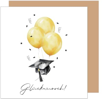 Edition Seidel Premium quadratische Glückwunschkarte zur bestandenen Prüfung mit Umschlag. Karte Grußkarte Spruch Sprüche Abschluss Bachelor Abitur Master Uni Erfolg Mann Frau (PRQ130 SW026)
