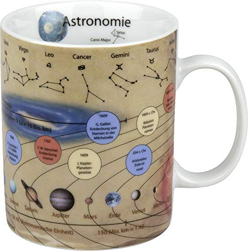 Könitz Kaffeebecher aus Porzellan, 490 ml, Wissensbecher Astronomie