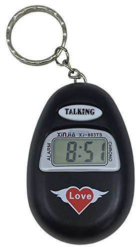 VISIONU Schlüsselanhänger, sprechende Uhr mit LCD-Alarm mit Sprachfunktion