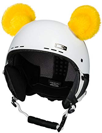 Crazy Ears Helm-Accessoires Biene Teddy Maus Katze. Ski-Ohren geeignet für Skihelm Motorradhelm Fahrradhelm und vieles mehr. Helm Dekoration für Kinder und Erwachsene