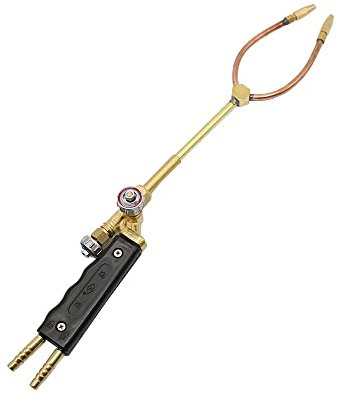 H01-6 Sauerstoff-Acetylen-Sauerstoff-Propangas-Schweißbrenner Lötpistole Doppelkopf-Taschenlampe für Klimaanlagen-Kühlschrank (Typ A - Acetylen-Taschenlampe)