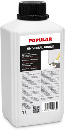 JURGA Popular Primer 1 L (5 m² fino a 10 m²), base universale per pareti e pavimento, colore bianco per interni ed esterni, base universale