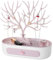 Espositore Gioielli penobon, Porta Orecchini in Plastica con Cassetto , Porta Gioielli di Albero per Collane, Orecchini, Bracciali, Anelli (Rosa + Bianco)