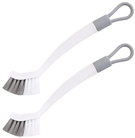 HLIWS Spazzola per la pulizia,spazzola piatti,2 pezzi,bianco grigio,Strumento di rimozione delle macchie integrato,Per Pulizia bagno lavello da cucina