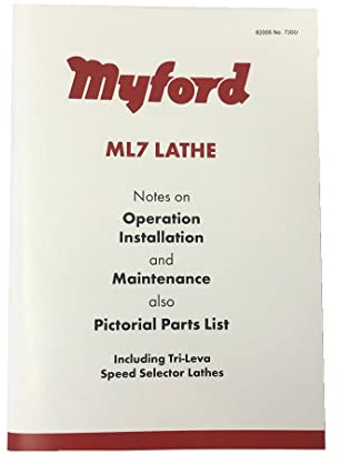 MYFORD Manual for ML7 Lathe No. 720U