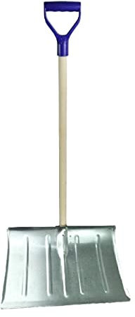 Pala da neve in metallo con manico in legno, circa 130 cm