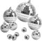 LoQuick Bola de Espejo,11 Bolas de Discoteca Colgantes Plateadas,Decoración de Pastel de Disco de La Década de 1970,Decoración de Fiesta Con Bola de Discoteca,Bolas Decorativas de Navidad（8/6/4/2cm）
