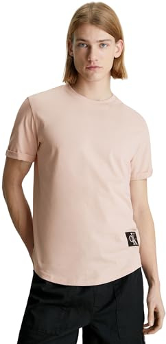 Calvin Klein Herren Badge Turn Up Sleeve J30j323482 Kurzarm Strickoberteile, Rosa (Sepia Rose), S