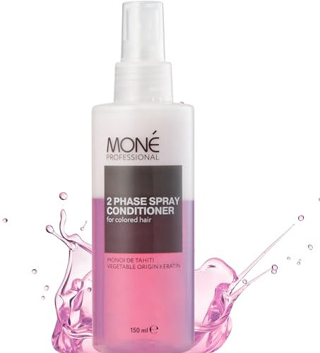 MONÉ PROFESSIONAL Leave In Conditioner Spray - Instant hair colour revival, hair shine, silk hair and smoothness - Multi-benefits hair treatment - Shake & Spray! ™