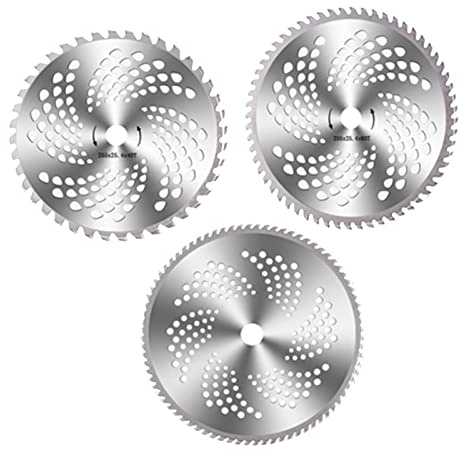 Tyenaza 3 Pezzi Lama Universale per Decespugliatore, Dischi Decespugliatori Vigor, Disco Decespugliatore, Lama Decespugliatore, Lama per Tosaerba a Punta in Carburo da 40 60 80 Denti