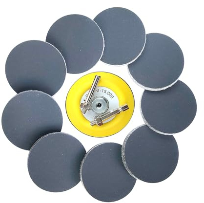 Wanmutrun 75mm Imperméable Papier Abrasif Set Hook and Loop 90pcs Grain240 Carbure de Silicium Disques abrasifs Convient pour les Petites Machines à Polir